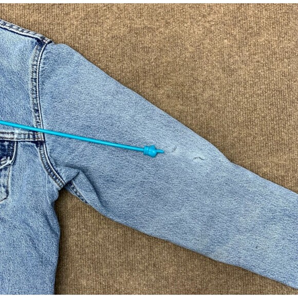 Vintage Levis Jacket Womens M Denim Trucker 90s Pre-Washed Lived-In USA Red Tab - Picture 4 of 10